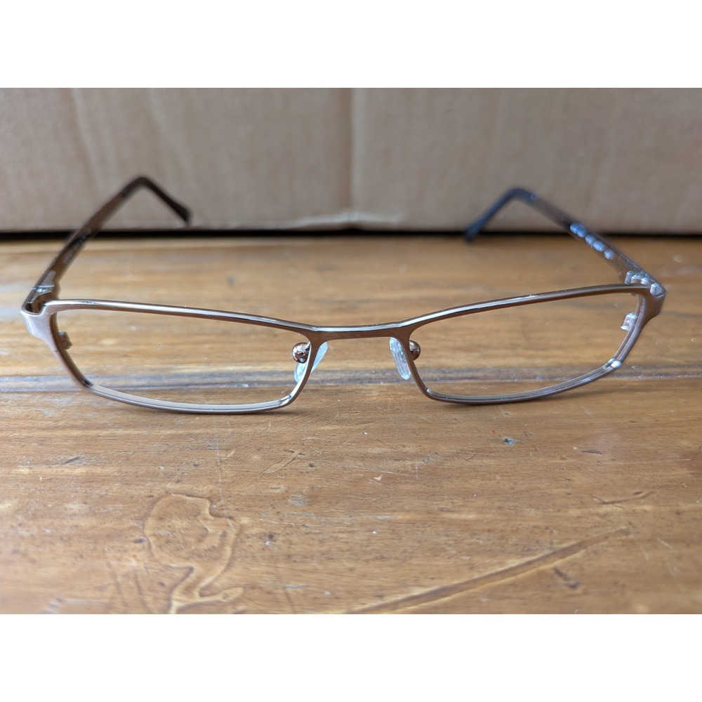 Versace 1041 Eyeglasses Frames 49-17-135 Amber Brown Metal Rectangular Italy